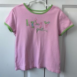 Lilly Pulitzer Girls ‘Lilly Girl’ Embroidered Tee (Size 10)